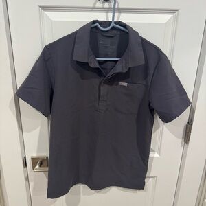 Figs Women Inala Gray Polo Scrub Shirt XS